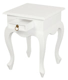 NNEDSZ Queen Anne 1 Drawer Lamp Table (White)
