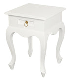 NNEDSZ Queen Anne 1 Drawer Lamp Table (White)