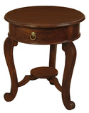 NNEDSZ Round Cabriole Leg 1 Drawer Lamp Table (Mahogany)
