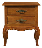 NNEDSZ French Provincial 2 Drawer Side Table (Light Pecan)