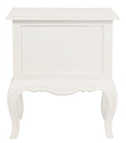 NNEDSZ French Provincial 2 Drawer Side Table (White)
