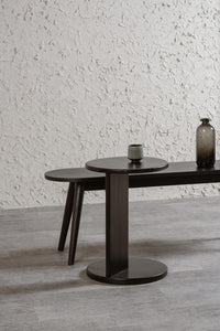 NNEDSZ Brentwood Round Solid Timber Lamp Table (Black)