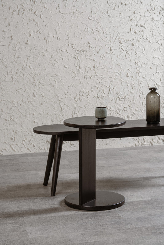 NNEDSZ Brentwood Round Solid Timber Lamp Table (Black)