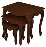 NNEDSZ Queen Ann Nest of Table Set of 3 (Mahogany)