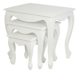 NNEDSZ Queen Ann Nest of Table Set of 3 (White)