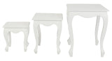 NNEDSZ Queen Ann Nest of Table Set of 3 (White)