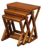 NNEDSZ Manhattan Nest of Tables - Set of 3 (Light Pecan)
