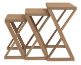 NNEDSZ Manhattan Solid Mindi Timber Nest of Tables - Set of 3 (Natural)