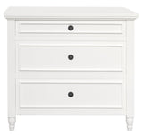 NNEDSZ Beau 3 Drawer Solid White Cedar Turn Leg Dresser (White)