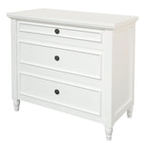 NNEDSZ Beau 3 Drawer Solid White Cedar Turn Leg Dresser (White)