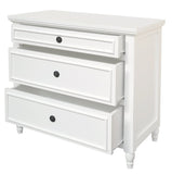 NNEDSZ Beau 3 Drawer Solid White Cedar Turn Leg Dresser (White)