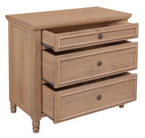 NNEDSZ Beau 3 Drawer Solid White Cedar Turn Leg Dresser (Natural)