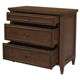 NNEDSZ Beau 3 Drawer Solid White Cedar Turn Leg Dresser (Walnut)
