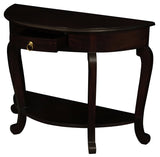 NNEDSZ Emilie Cabriole Leg 1 Drawer Half Round Entry Table - Chocolate