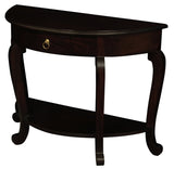 NNEDSZ Emilie Cabriole Leg 1 Drawer Half Round Entry Table - Chocolate