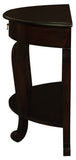 NNEDSZ Emilie Cabriole Leg 1 Drawer Half Round Entry Table - Chocolate