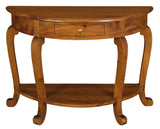 NNEDSZ Emilie Cabriole Leg 1 Drawer Half Round Entry Table - Light Pecan