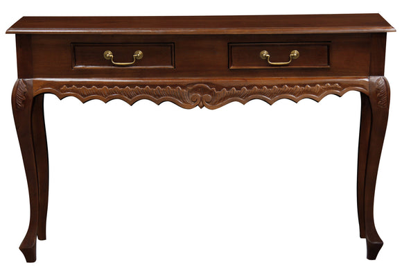 NNEDSZ Seine 2 Drawer Carved Sofa Table (Mahogany)