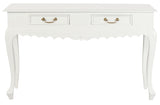 NNEDSZ Seine 2 Drawer Carved Sofa Table (White)
