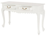 NNEDSZ Seine 2 Drawer Carved Sofa Table (White)