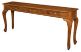 NNEDSZ Queen Anne 3 Drawer Sofa Table - Light Pecan
