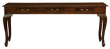 NNEDSZ Queen Anne 3 Drawer Sofa Table - Mahogany