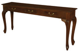 NNEDSZ Queen Anne 3 Drawer Sofa Table - Mahogany