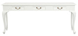 NNEDSZ Queen Anne 3 Drawer Sofa Table - White
