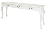 NNEDSZ Queen Anne 3 Drawer Sofa Table - White