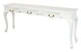 NNEDSZ Queen Anne 3 Drawer Sofa Table - White