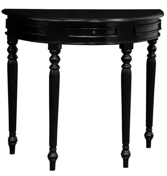 NNEDSZ Huntley Turn Leg Half Round Sofa Table  (Black)