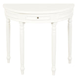 NNEDSZ Turn Leg Half Round Sofa Table (White)