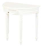 NNEDSZ Turn Leg Half Round Sofa Table (White)