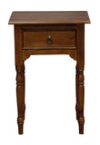 NNEDSZ Milly Turn Leg 1 Drawer Side Table (Mahogany)
