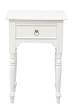 NNEDSZ Milly Turn Leg 1 Drawer Side Table (White)