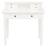NNEDSZ Winston 6 Drawer Solid Timber Writing Desk (White)