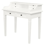 NNEDSZ Winston 6 Drawer Solid Timber Writing Desk (White)
