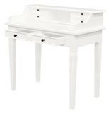 NNEDSZ Winston 6 Drawer Solid Timber Writing Desk (White)