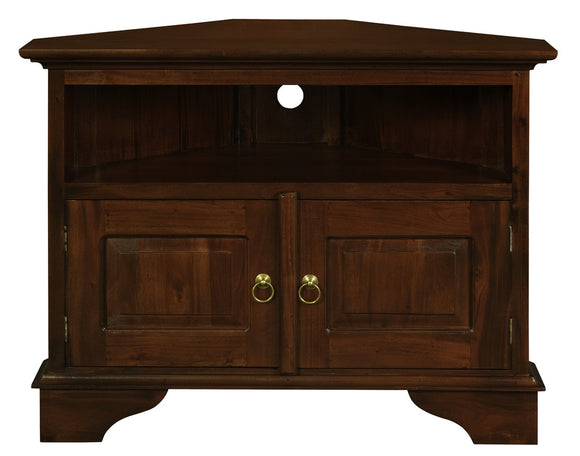 NNEDSZ 2 Door Corner TV Stand (Mahogany)