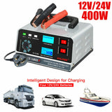 NNEDSZ Smart Automatic Car Battery Charger Trickle Pulse Repair Boat Caravan Motorcycle