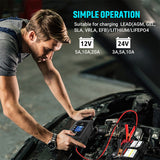 NNEDSZ 12/24V Automatic Car Battery Charger For Lithium Lifepo4 Lead-Acid AGM/Gel/SLA