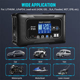 NNEDSZ 12/24V Automatic Car Battery Charger For Lithium Lifepo4 Lead-Acid AGM/Gel/SLA