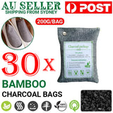 NNEDSZ 30PCS Air Purifying Bags Activated Bamboo Charcoal Freshener for Car Home Shoes 200g
