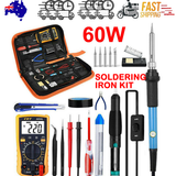 NNEDSZ 60W Soldering Iron Kit Welding Solder Station Wire Desoldering Pump Multimeter