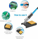 NNEDSZ 60W Soldering Iron Kit Welding Solder Station Wire Desoldering Pump Multimeter