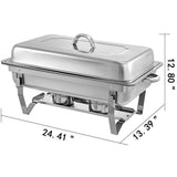 NNEDSZ 9L Chafing Dish Set Buffet Pan Bain Marie Bow Stainless Steel Food Warmer(1*9L)