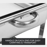NNEDSZ 9L Chafing Dish Set Buffet Pan Bain Marie Bow Stainless Steel Food Warmer(1*9L)