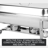 NNEDSZ 9L Chafing Dish Set Buffet Pan Bain Marie Bow Stainless Steel Food Warmer(1*9L)