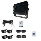 NNEDSZ 4-Channel Split 7" Screen Monitor w/4 Reversing Camera Kit for Truck Trailer Bus
