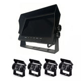 NNEDSZ 4-Channel Split 7" Screen Monitor w/4 Reversing Camera Kit for Truck Trailer Bus